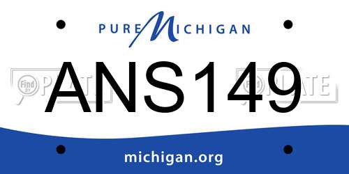 ANS149 Michigan License Plate