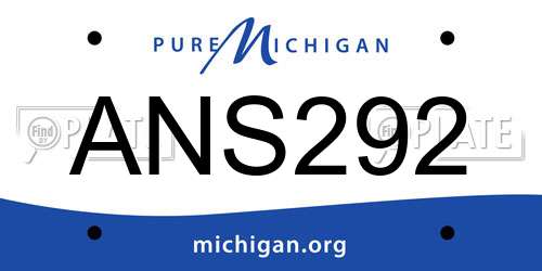 ANS292 Michigan License Plate