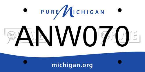 ANW070 Michigan License Plate
