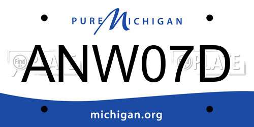 ANW07D Michigan License Plate