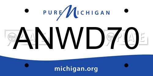 ANWD70 Michigan License Plate