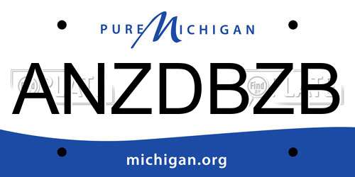 ANZDBZB Michigan License Plate