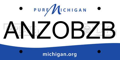 ANZOBZB Michigan License Plate