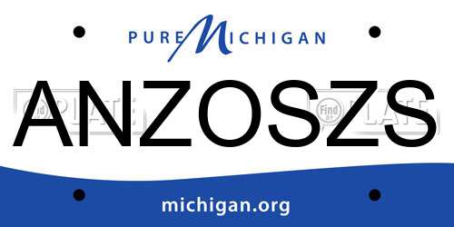 ANZOSZS Michigan License Plate
