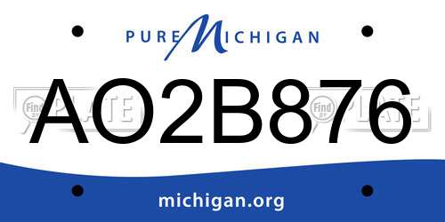 AO2B876 Michigan License Plate