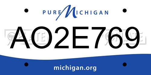 AO2E769 Michigan License Plate
