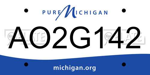 AO2G142 Michigan License Plate