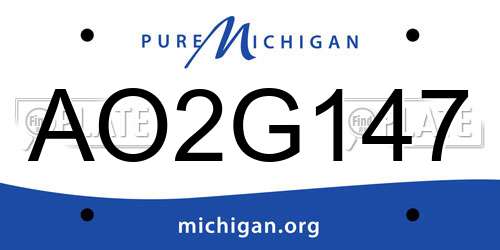 AO2G147 Michigan License Plate