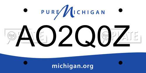 AO2Q0Z Michigan License Plate