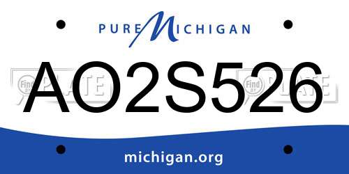 AO2S526 Michigan License Plate