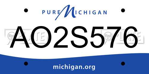 AO2S576 Michigan License Plate