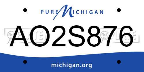 AO2S876 Michigan License Plate