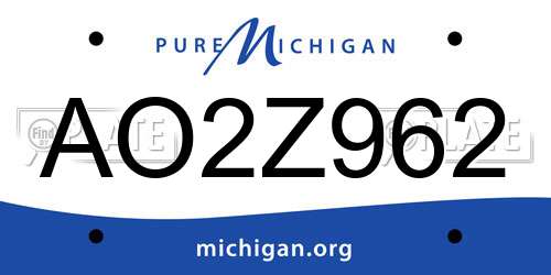AO2Z962 Michigan License Plate