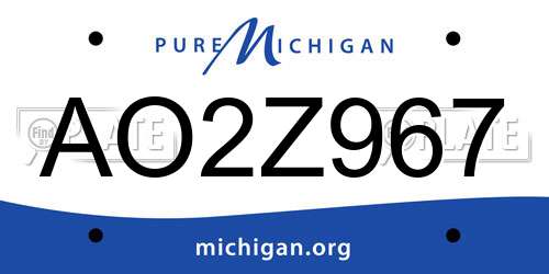 AO2Z967 Michigan License Plate