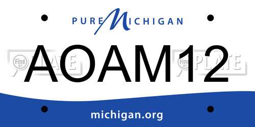 AOAM12 Michigan License Plate
