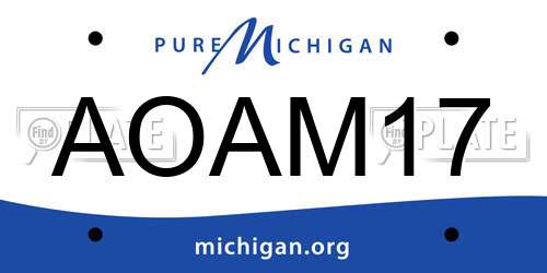 AOAM17 Michigan License Plate