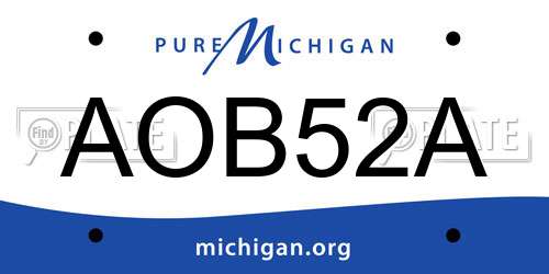 AOB52A Michigan License Plate