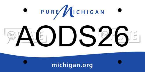 AODS26 Michigan License Plate