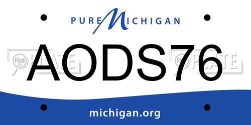 AODS76 Michigan License Plate