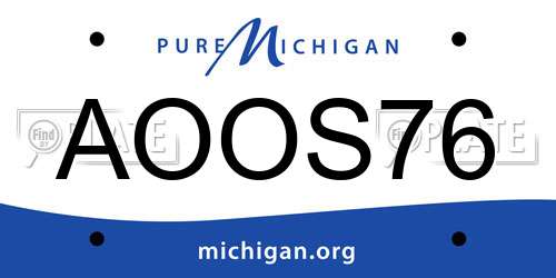 AOOS76 Michigan License Plate