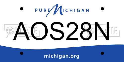 AOS28N Michigan License Plate