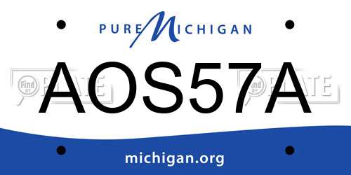 AOS57A Michigan License Plate