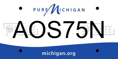 AOS75N Michigan License Plate