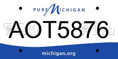 AOT5876 Michigan License Plate