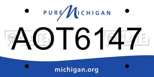 AOT6147 Michigan License Plate