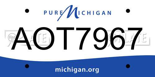 AOT7967 Michigan License Plate