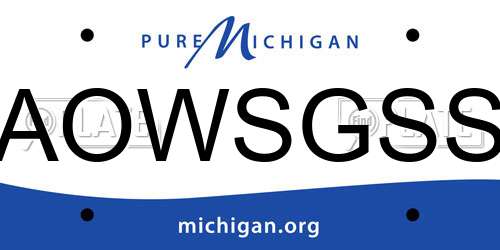 AOWSGSS Michigan License Plate