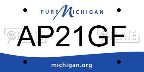 AP21GF Michigan License Plate