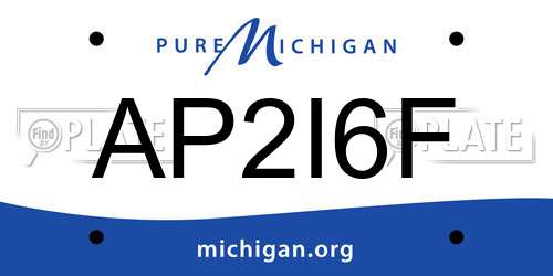 AP2I6F Michigan License Plate