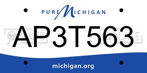 AP3T563 Michigan License Plate