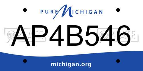 AP4B546 Michigan License Plate