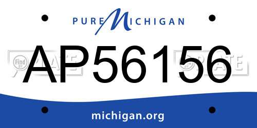 AP56156 Michigan License Plate