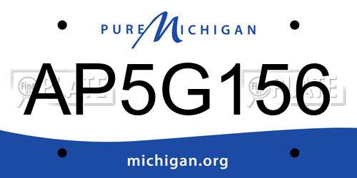 AP5G156 Michigan License Plate