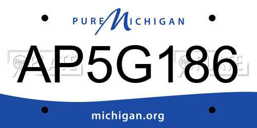 AP5G186 Michigan License Plate