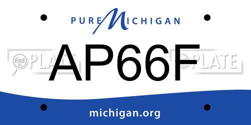 AP66F Michigan License Plate