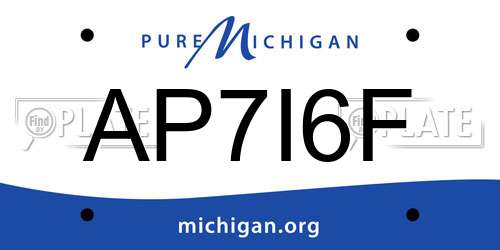 AP7I6F Michigan License Plate