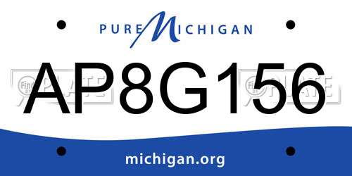 AP8G156 Michigan License Plate