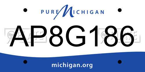 AP8G186 Michigan License Plate