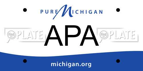 APA Michigan License Plate