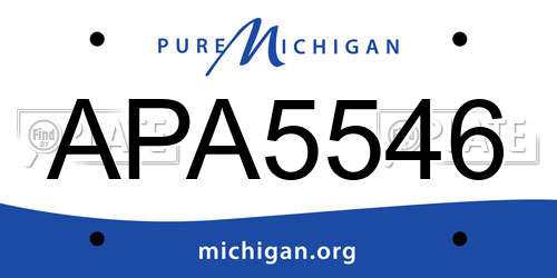 APA5546 Michigan License Plate