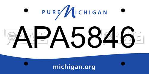 APA5846 Michigan License Plate
