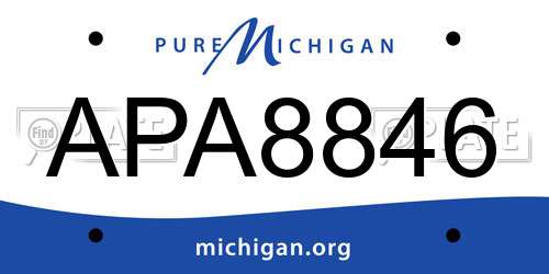 APA8846 Michigan License Plate