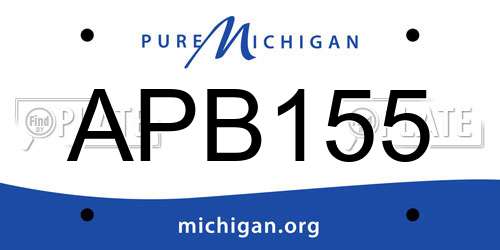 APB155 Michigan License Plate