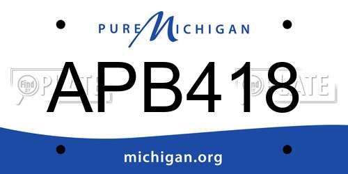 APB418 Michigan License Plate