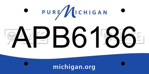 APB6186 Michigan License Plate