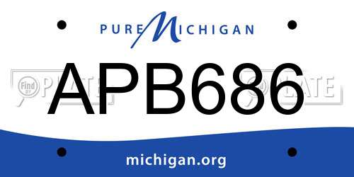 APB686 Michigan License Plate